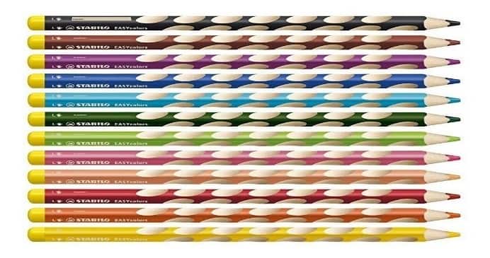Lápices de colores para niños zurdos